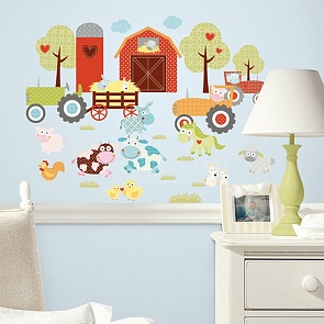 Наклейки для декора - Весёлая ферма (Roommates, RMK1604SCSk)